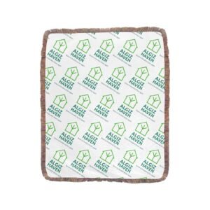 Ultra-Soft Mixed Green Fringe Blanket 50"x60" with all-over print of the Algiz Haven logo and tagline with proceeds helping to fund programs and housing